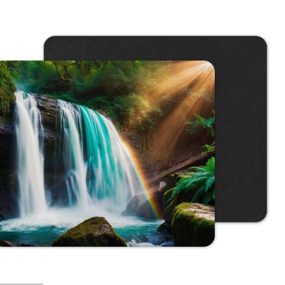 Rainforest Waterfall Mouse Pad, Computer Mouse Pad, Nature Waterfall Mouse Pad - Picture 1 of 1